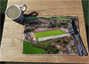 Wooden cork placemat showing Aerial Photograph of Accrington Stanley - Crown Ground