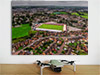 Aerial Photograph of Accrington Stanley - Crown Ground Fine Art Poster showing Aerial Photograph of Accrington Stanley - Crown Ground