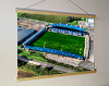 A 62cm / 24.4" poster hanger with 18x24" landscape print showing Aerial Photograph of AFC Fylde - Mill Farm