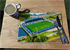 Wooden cork placemat showing Aerial Photograph of AFC Fylde - Mill Farm