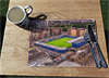 Wooden cork placemat showing Aerial Photograph of AFC Wimbledon - Plough Lane