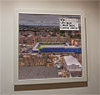 Premium Framed Cork Pin Board showing Aerial Photograph of AFC Wimbledon - Plough Lane