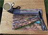 Wooden cork placemat showing Aerial Photograph of AFC Wimbledon - Plough Lane