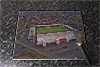 Rectangular glass cuttingboard showing Aerial Photograph of Airdrie United - New Broomfield