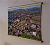 A 62cm / 24.4" poster hanger with 18x24" landscape print showing Aerial Photograph of Alloa Athletic - Recreation Park