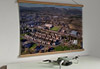 A 62cm / 24.4" poster hanger with 18x24" landscape print showing Aerial Photograph of Alloa Athletic - Recreation Park
