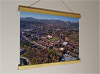 42cm / 16.5" poster hanger with 12x16" landscape print showing Aerial Photograph of Alloa Athletic - Recreation Park