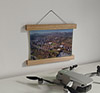 22.5cm / 8.9"  poster hanger with 6x8" landscape print showing Aerial Photograph of Alloa Athletic - Recreation Park