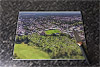 Rectangular glass cuttingboard showing Aerial Photograph of Altrincham - Moss Lane