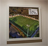 Premium Framed Cork Pin Board showing Aerial Photograph of Annan Athletic - Galabank Premium Framed Cork Pin Board showing Aerial Photograph of Annan Athletic - Galabank