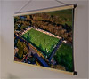 A 62cm / 24.4" poster hanger with 18x24" landscape print showing Aerial Photograph of Annan Athletic - Galabank