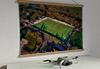 A 62cm / 24.4" poster hanger with 18x24" landscape print showing Aerial Photograph of Annan Athletic - Galabank
