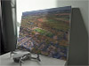 Fine Art Canvas showing Aerial Photograph of Annan Athletic - Galabank Fine Art Canvas showing Aerial Photograph of Annan Athletic - Galabank