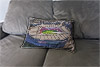 Custom Printed Canvas Cushion showing Aerial Photograph of Arsenal - Emirates Stadium