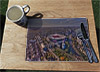 Wooden cork placemat showing Aerial Photograph of Arsenal - Emirates Stadium