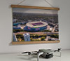 42cm / 16.5" poster hanger with 12x16" landscape print showing Aerial Photograph of Arsenal - Emirates Stadium