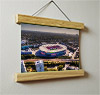 22.5cm / 8.9"  poster hanger with 6x8" landscape print showing Aerial Photograph of Arsenal - Emirates Stadium