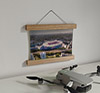 22.5cm / 8.9"  poster hanger with 6x8" landscape print showing Aerial Photograph of Arsenal - Emirates Stadium