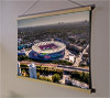 A 62cm / 24.4" poster hanger with 18x24" landscape print showing Aerial Photograph of Arsenal - Emirates Stadium