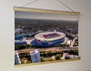 A 62cm / 24.4" poster hanger with 18x24" landscape print showing Aerial Photograph of Arsenal - Emirates Stadium