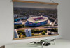 A 62cm / 24.4" poster hanger with 18x24" landscape print showing Aerial Photograph of Arsenal - Emirates Stadium