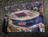 Wooden cork placemat showing Aerial Photograph of Arsenal - Emirates Stadium