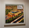 Premium Framed Cork Pin Board showing Aerial Photograph of Aston Villa - Villa Park