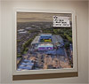 Premium Framed Cork Pin Board showing Aerial Photograph of Aston Villa - Villa Park