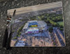 Wooden cork placemat showing Aerial Photograph of Aston Villa - Villa Park
