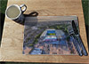Wooden cork placemat showing Aerial Photograph of Aston Villa - Villa Park
