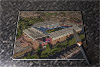 Rectangular glass cuttingboard showing Aerial Photograph of Aston Villa - Villa Park