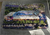 Large white fleece Blanket showing Aerial Photograph of Aston Villa - Villa Park