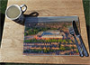 Wooden cork placemat showing Aerial Photograph of Aston Villa - Villa Park