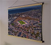 A 62cm / 24.4" poster hanger with 18x24" landscape print showing Aerial Photograph of Ayr United - Somerset Park