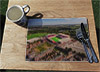 Wooden cork placemat showing Aerial Photograph of Barnsley - Oakwell