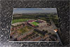 Rectangular glass cuttingboard showing Aerial Photograph of Barnsley - Oakwell