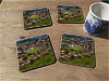 Cork drink coaster showing Aerial Photograph of Bath City - Twerton Park