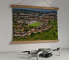 42cm / 16.5" poster hanger with 12x16" landscape print showing Aerial Photograph of Bath City - Twerton Park