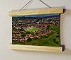 22.5cm / 8.9"  poster hanger with 6x8" landscape print showing Aerial Photograph of Bath City - Twerton Park