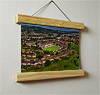 22.5cm / 8.9"  poster hanger with 6x8" landscape print showing Aerial Photograph of Bath City - Twerton Park