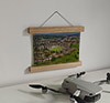 22.5cm / 8.9"  poster hanger with 6x8" landscape print showing Aerial Photograph of Bath City - Twerton Park