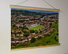 A 62cm / 24.4" poster hanger with 18x24" landscape print showing Aerial Photograph of Bath City - Twerton Park