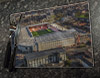 Wooden cork placemat showing Aerial Photograph of Blackpool - Bloomfield Road