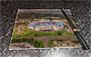 Rectangular glass cuttingboard showing Aerial Photograph of Bolton Wanderers - Macron Stadium