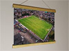 42cm / 16.5" poster hanger with 12x16" landscape print showing Aerial Photograph of Bonnyrigg Rose - New Dundas Park