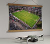 42cm / 16.5" poster hanger with 12x16" landscape print showing Aerial Photograph of Bonnyrigg Rose - New Dundas Park