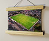 22.5cm / 8.9"  poster hanger with 6x8" landscape print showing Aerial Photograph of Bonnyrigg Rose - New Dundas Park
