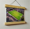 22.5cm / 8.9"  poster hanger with 6x8" landscape print showing Aerial Photograph of Bonnyrigg Rose - New Dundas Park