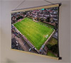 Aerial Photograph of Bonnyrigg Rose - New Dundas Park A 62cm / 24.4" poster hanger with 18x24" landscape print showing Aerial Photograph of Bonnyrigg Rose - New Dundas Park