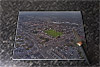 Rectangular glass cuttingboard showing Aerial Photograph of Bonnyrigg Rose - New Dundas Park